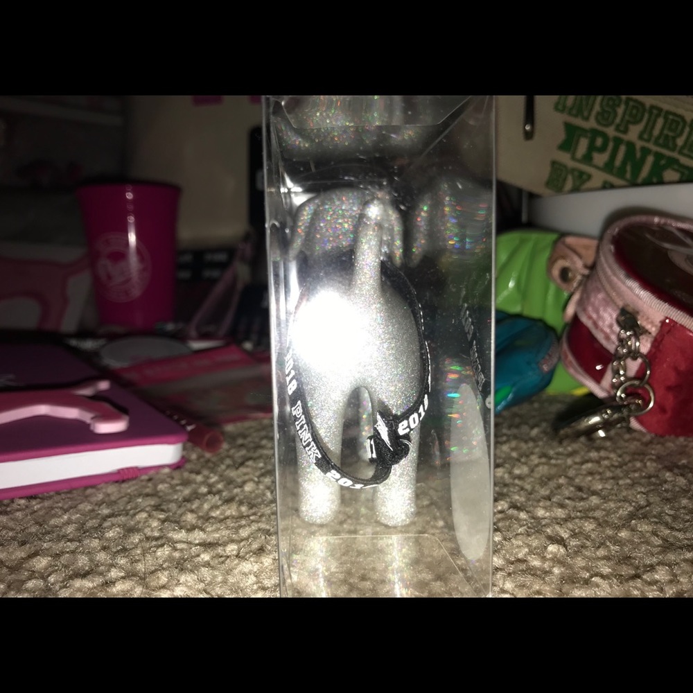 💕NEW Pink VS mini silver 2018 glitter dog ornament💕 - Picture 5 of 8